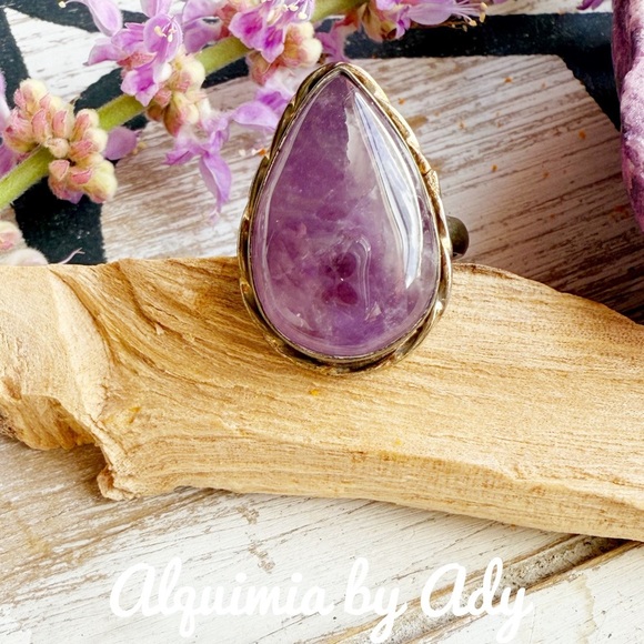 Purple amethyst Victorian silver gem ring - Picture 1 of 2